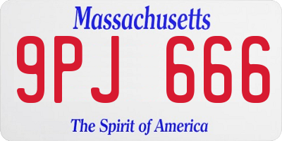 MA license plate 9PJ666