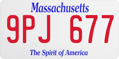 MA license plate 9PJ677