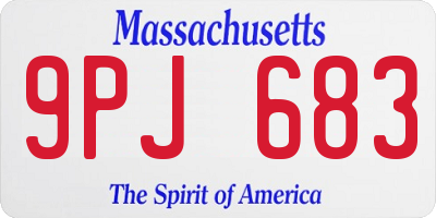 MA license plate 9PJ683
