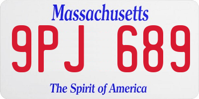 MA license plate 9PJ689