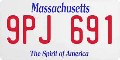 MA license plate 9PJ691
