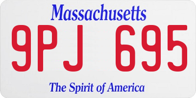 MA license plate 9PJ695