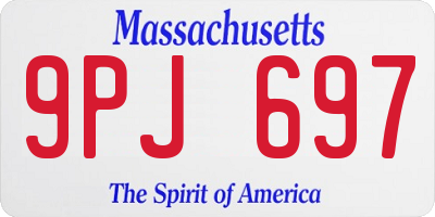 MA license plate 9PJ697