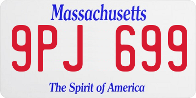MA license plate 9PJ699