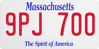 MA license plate 9PJ700
