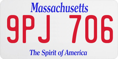 MA license plate 9PJ706