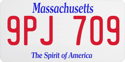 MA license plate 9PJ709