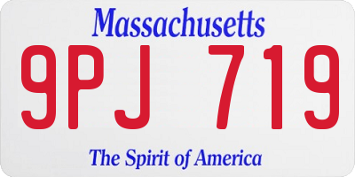 MA license plate 9PJ719