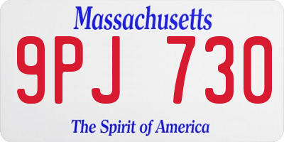 MA license plate 9PJ730