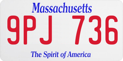MA license plate 9PJ736