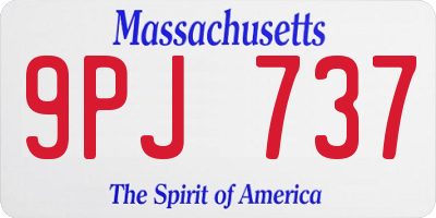 MA license plate 9PJ737