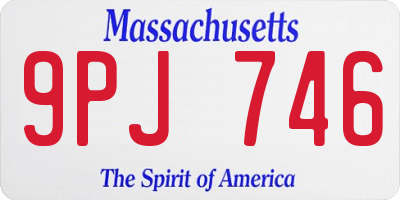 MA license plate 9PJ746