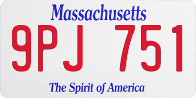 MA license plate 9PJ751