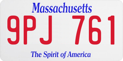 MA license plate 9PJ761