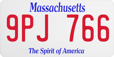 MA license plate 9PJ766