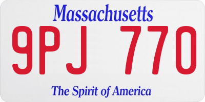 MA license plate 9PJ770