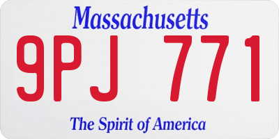 MA license plate 9PJ771