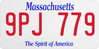 MA license plate 9PJ779