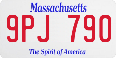 MA license plate 9PJ790