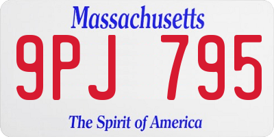 MA license plate 9PJ795