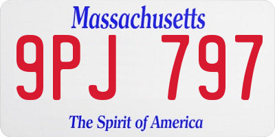 MA license plate 9PJ797
