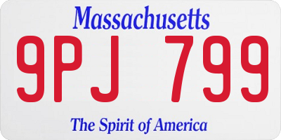 MA license plate 9PJ799