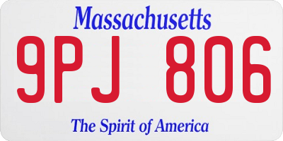 MA license plate 9PJ806