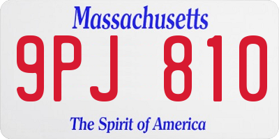 MA license plate 9PJ810