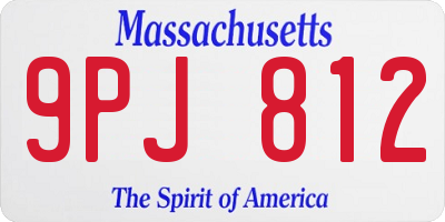 MA license plate 9PJ812