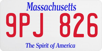 MA license plate 9PJ826