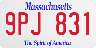 MA license plate 9PJ831