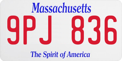 MA license plate 9PJ836