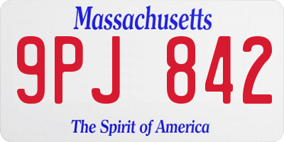 MA license plate 9PJ842