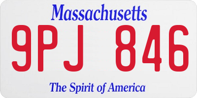 MA license plate 9PJ846