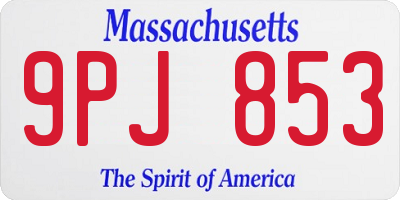 MA license plate 9PJ853