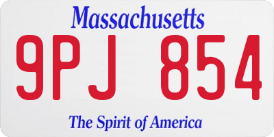 MA license plate 9PJ854