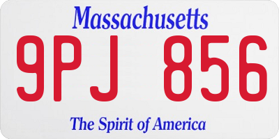 MA license plate 9PJ856