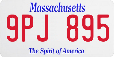 MA license plate 9PJ895