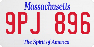 MA license plate 9PJ896