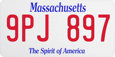 MA license plate 9PJ897
