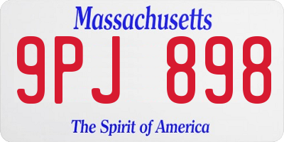 MA license plate 9PJ898