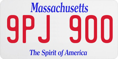 MA license plate 9PJ900