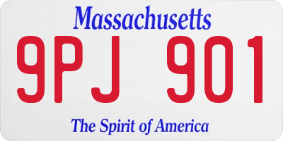 MA license plate 9PJ901