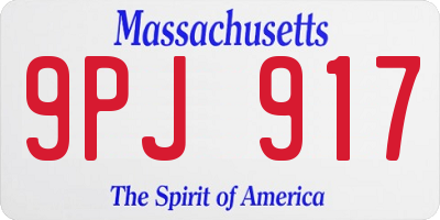 MA license plate 9PJ917