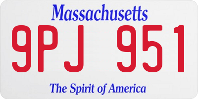 MA license plate 9PJ951