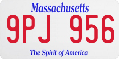 MA license plate 9PJ956