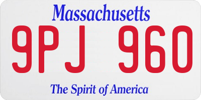 MA license plate 9PJ960