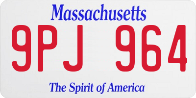 MA license plate 9PJ964