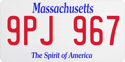 MA license plate 9PJ967