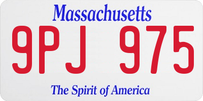 MA license plate 9PJ975